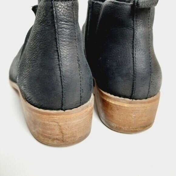 BP Nordstrom Chelsea Short Bootie Black Leather Low Heel Sz 8.5 - Picture 9 of 14